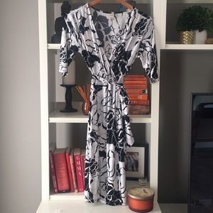 Floral target wrap dress